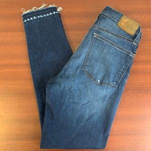 J Crew Lookout High Rise Skinny Raw Hem Jeans EUC